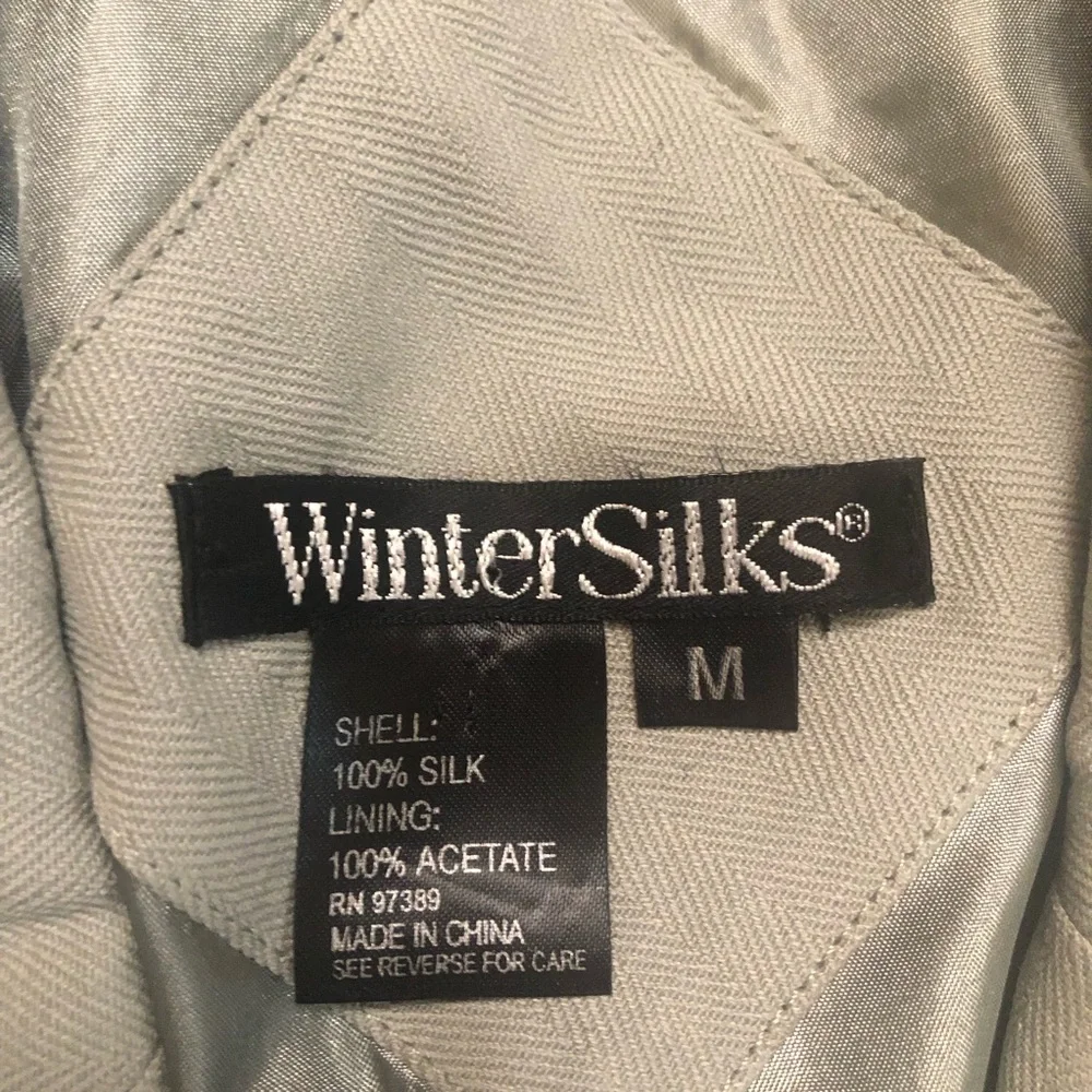 WinterSilks 100% Silk Sage Green Sport Coat Mens Blazer size M